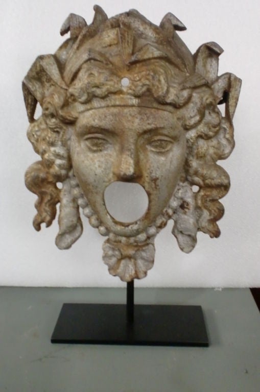 Iron Fountain Face on Stand