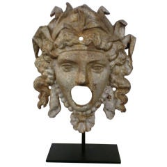 Iron Fountain Face on Stand