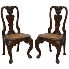 Pair of Unusual Carved Side Chairs