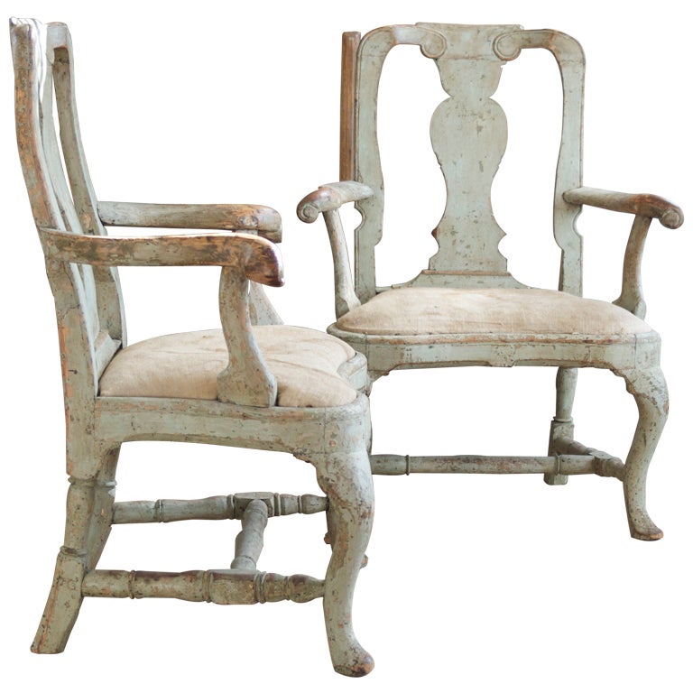 Pair Rococo Armchairs