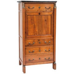French 19th Century Directoire Cherrywood Fall-Front Secretaire Abattant