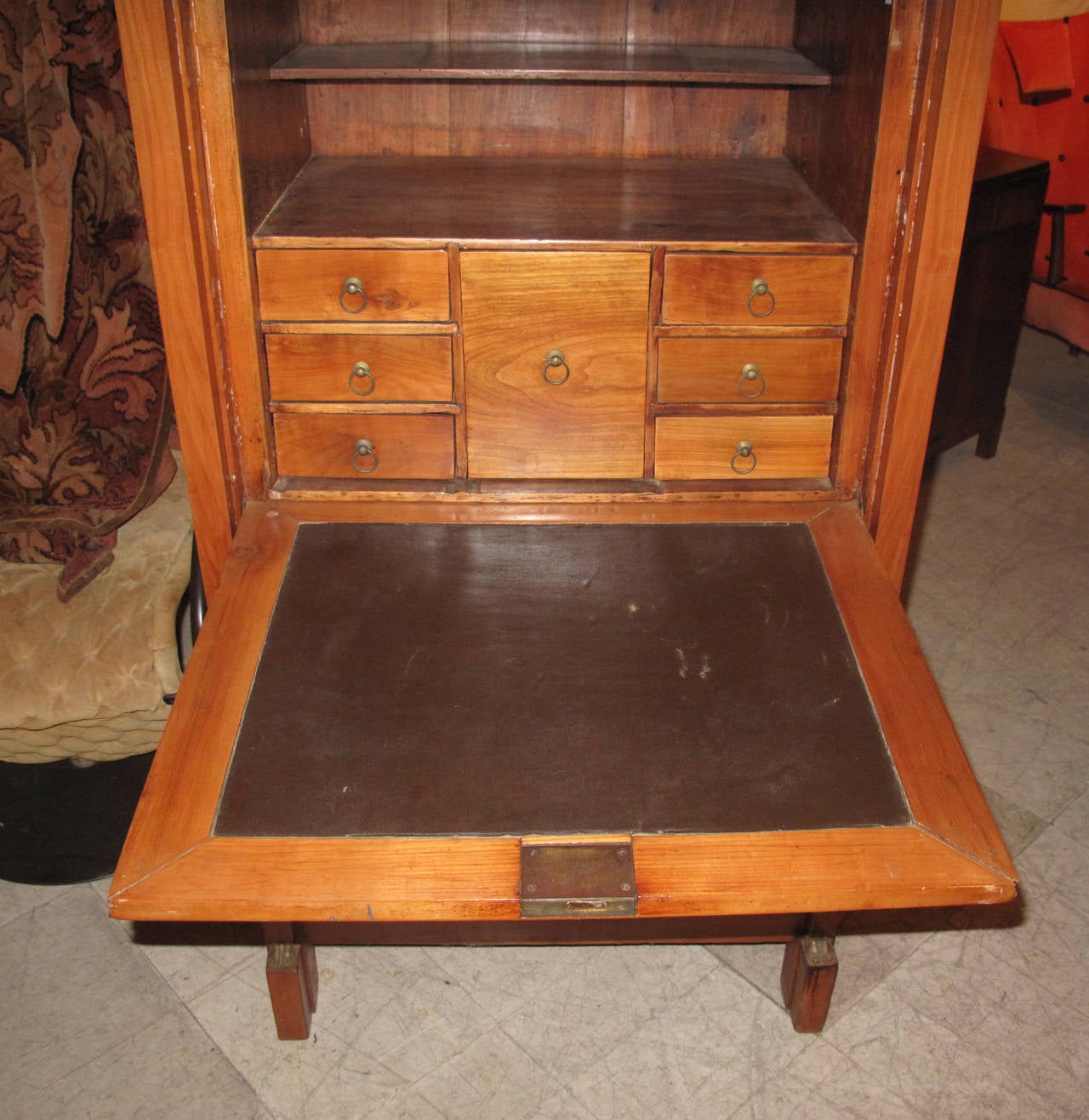 French 19th Century Directoire Cherrywood Fall-Front Secretaire Abattant 1