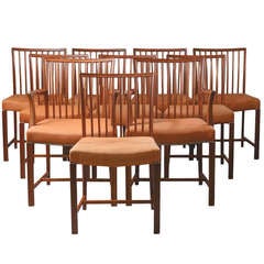 Set of 10 Danish 1940s Cuban Mahogany Dining Chairs