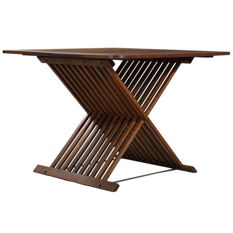 Danish Mahogany Folding Garden Table at 1stDibs
