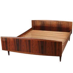 1960s Danish Modern Figured Rosewood Bed
