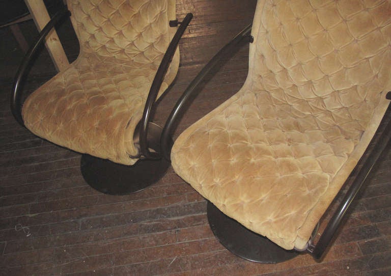 Pair of Verner Panton System 1-2-3 Lounge Chairs Upholstered in Suede In Good Condition In Hudson, NY