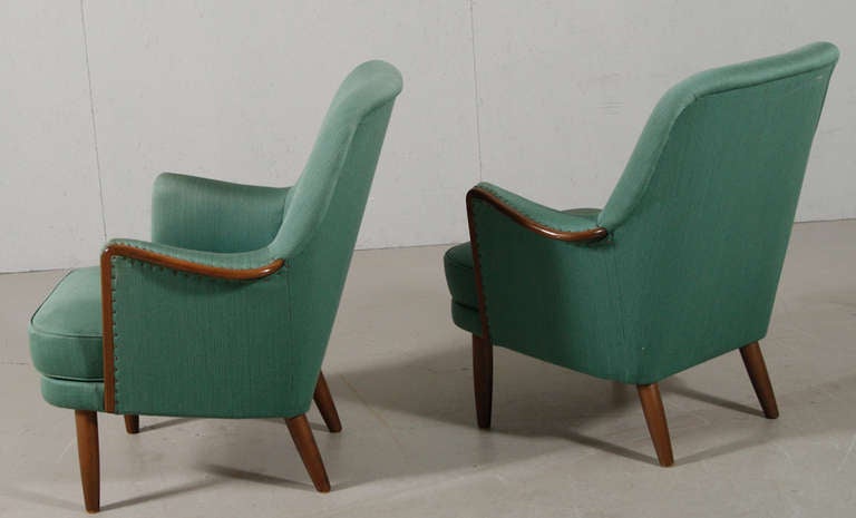 Mid-Century Modern Pair of Architect Designed Danish Modern Armchairs
