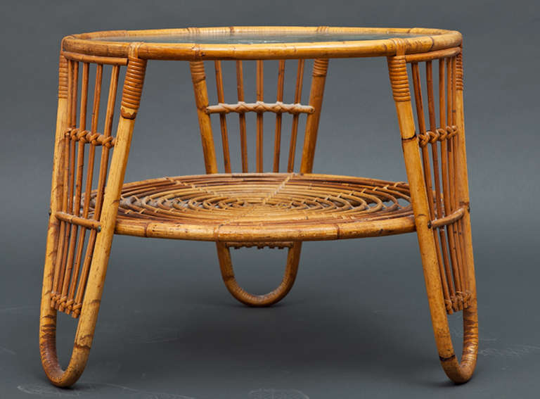 Danish Modern Rattan Coffee/Low Table
