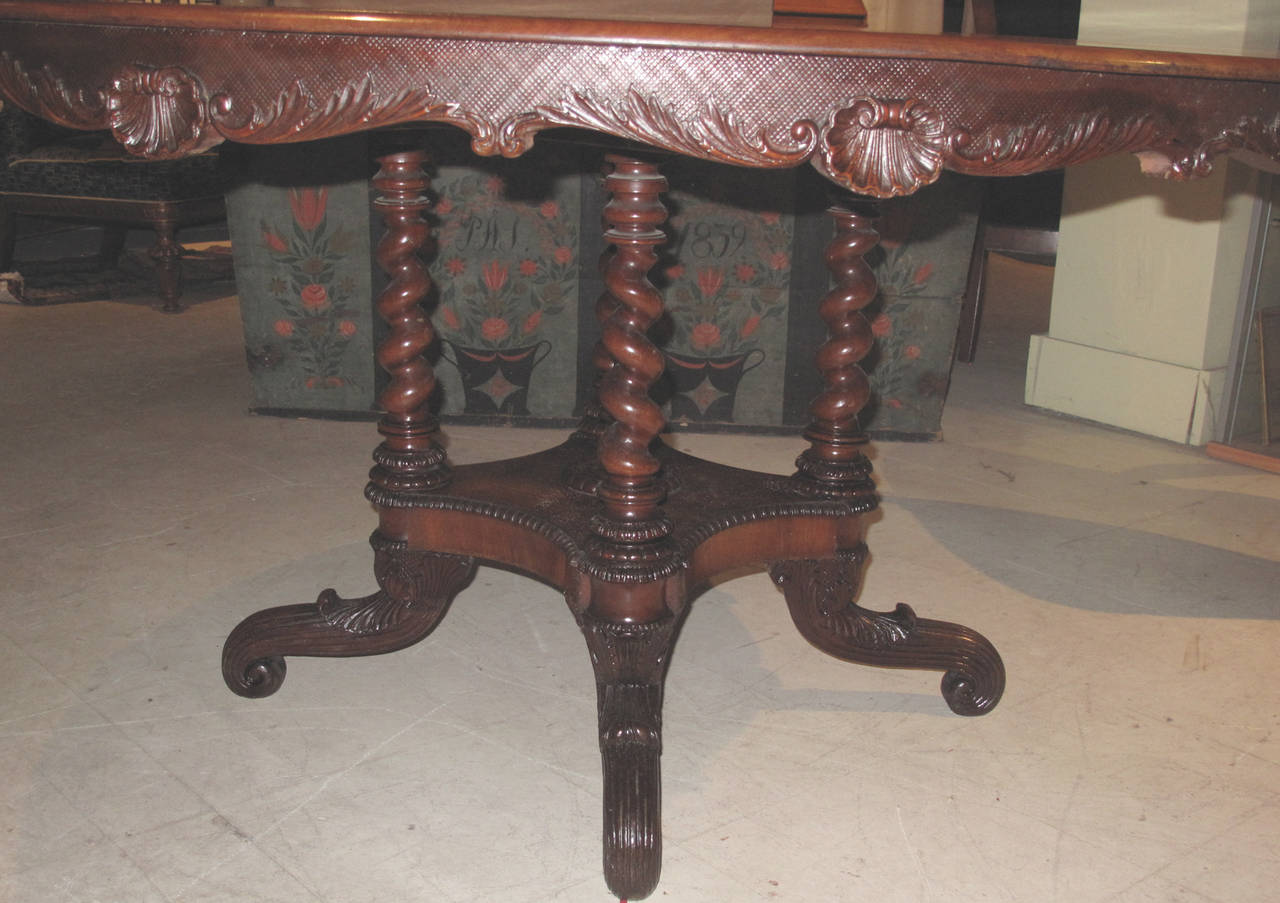 Rococo Revival 19th Century Danish Carved Mahogany Centre Table