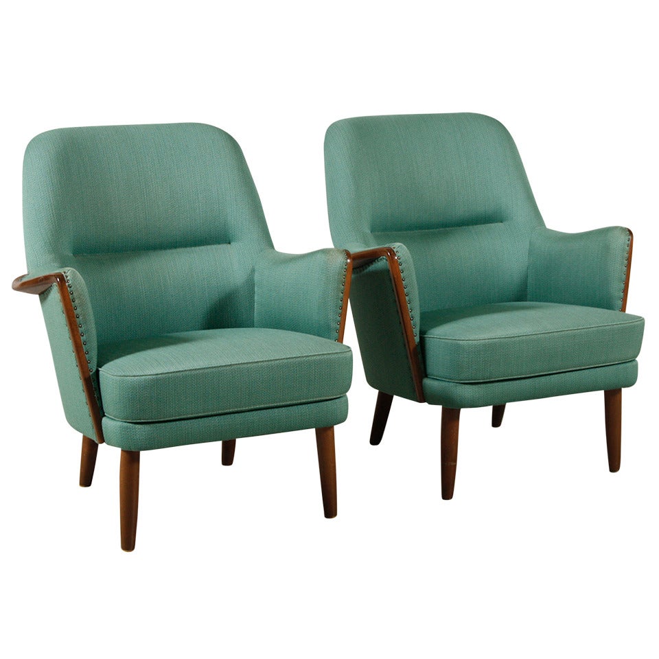 Pair of Architect Designed Danish Modern Armchairs