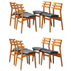Set of Eight Oak Dining Chairs by Danish Designer Poul Volther 6
