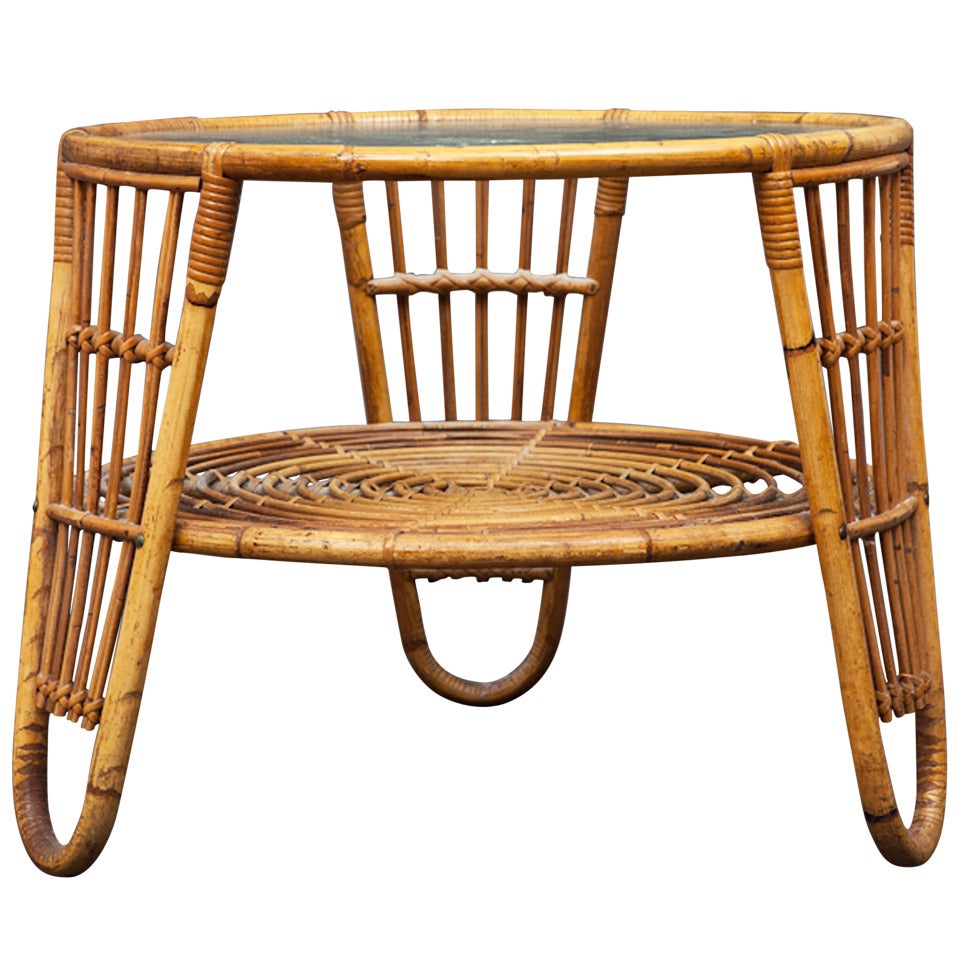 Danish Modern Rattan Coffee/Low Table