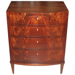 Fritz Henningsen Flame Mahogany Diminutive Bow-Front Chest