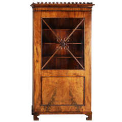Danish Small 19th Century Figured Walnut Bookcase 4