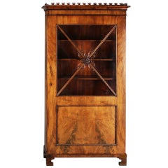 Danish Small 19th Century Figured Walnut Bookcase