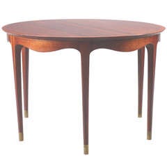 Danish Modern Circular Rosewood Low Table with Shaped Apron