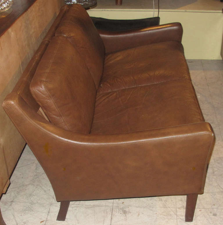 small leather loveseat