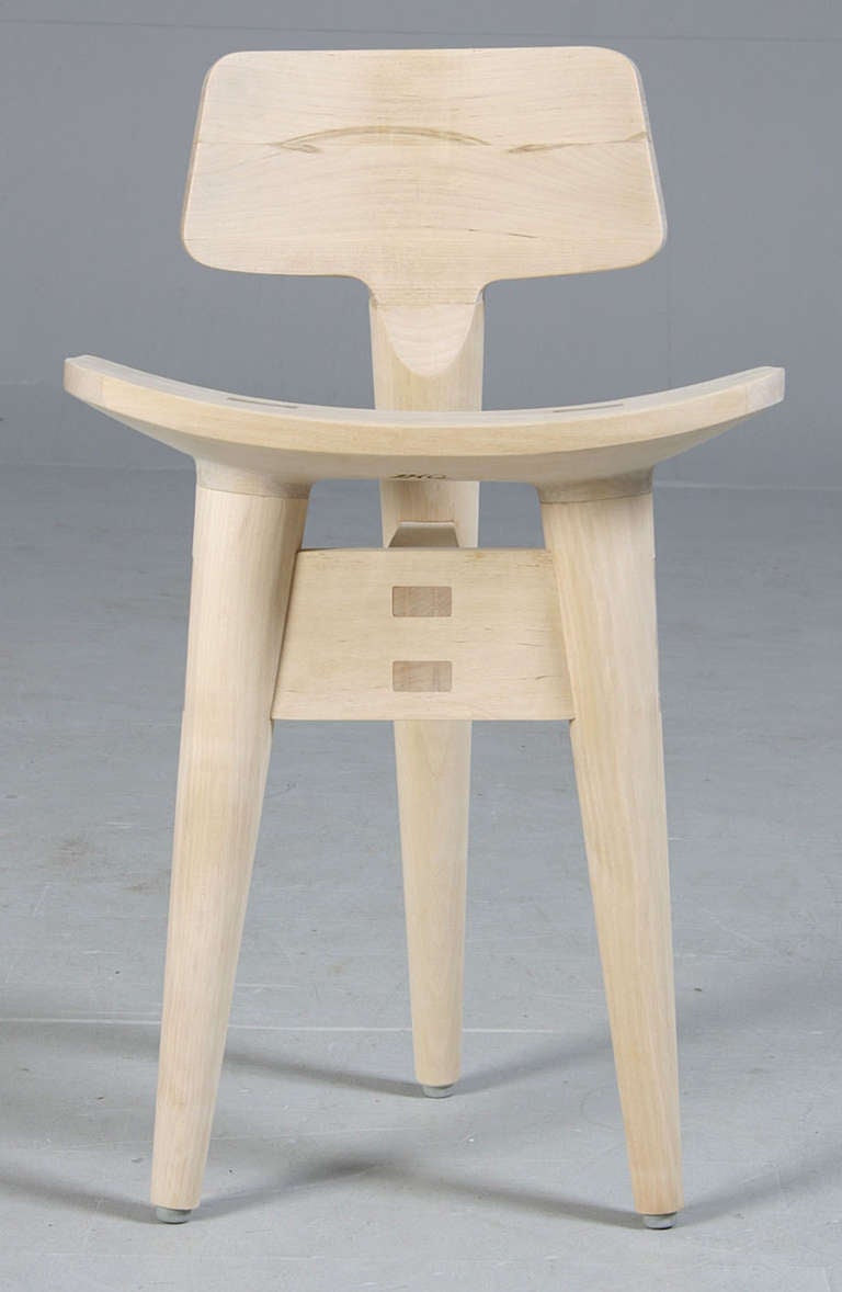 Danish Modern Carved and Joined Birch Sculptor's Stool by Jens Harald Quistgaard.  Branded on the bottom IHQ.