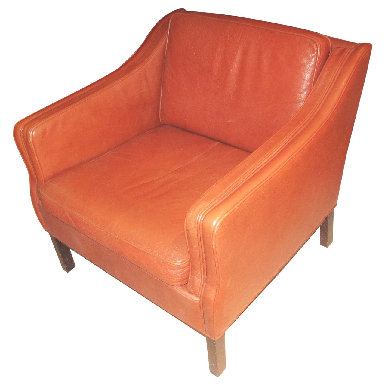 Large-Scale Danish Leather Upholstered Club Chair