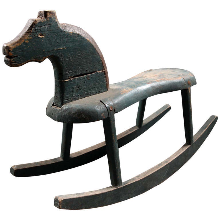 Danish Folk Art Painted Rocking Horse