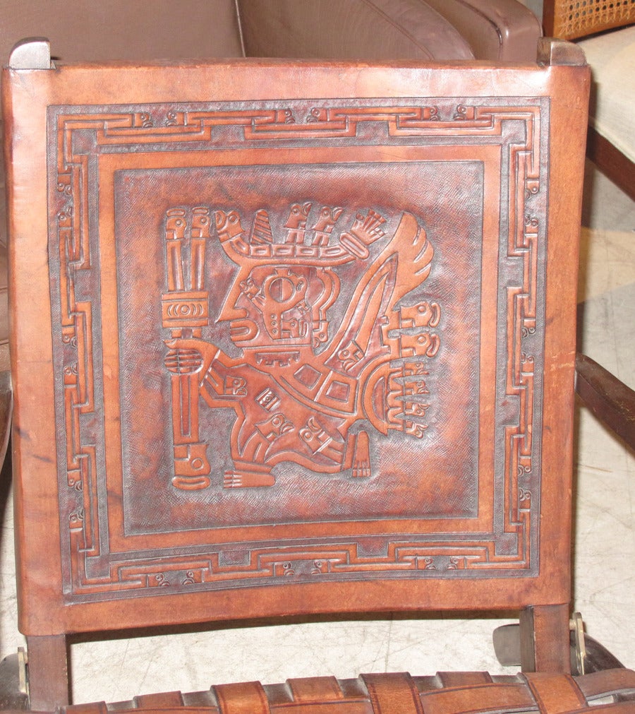 tooled leather chair