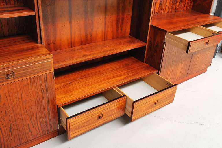 Danish Three-Part Rosewood Bookcase by Bertil Fridhagen For Sale