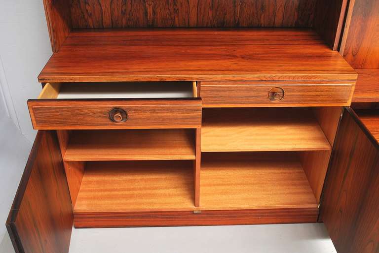 Three-Part Rosewood Bookcase by Bertil Fridhagen In Good Condition For Sale In Hudson, NY