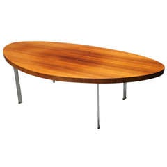 Danish 1970s Rosewood and Chrome Coffee Table