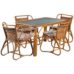 Danish 1940s-1950s Rattan Dining Set 7