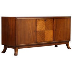 Vintage Danish Cabinet Maker 1940s Figured Mahogany Sideboard/Buffet