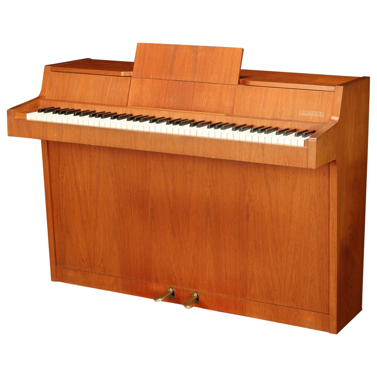 Danish Modernist Piano of Figured Teak, circa Early 1960s