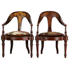 Pair of 19th Century Mahogany Spoon Back Chairs