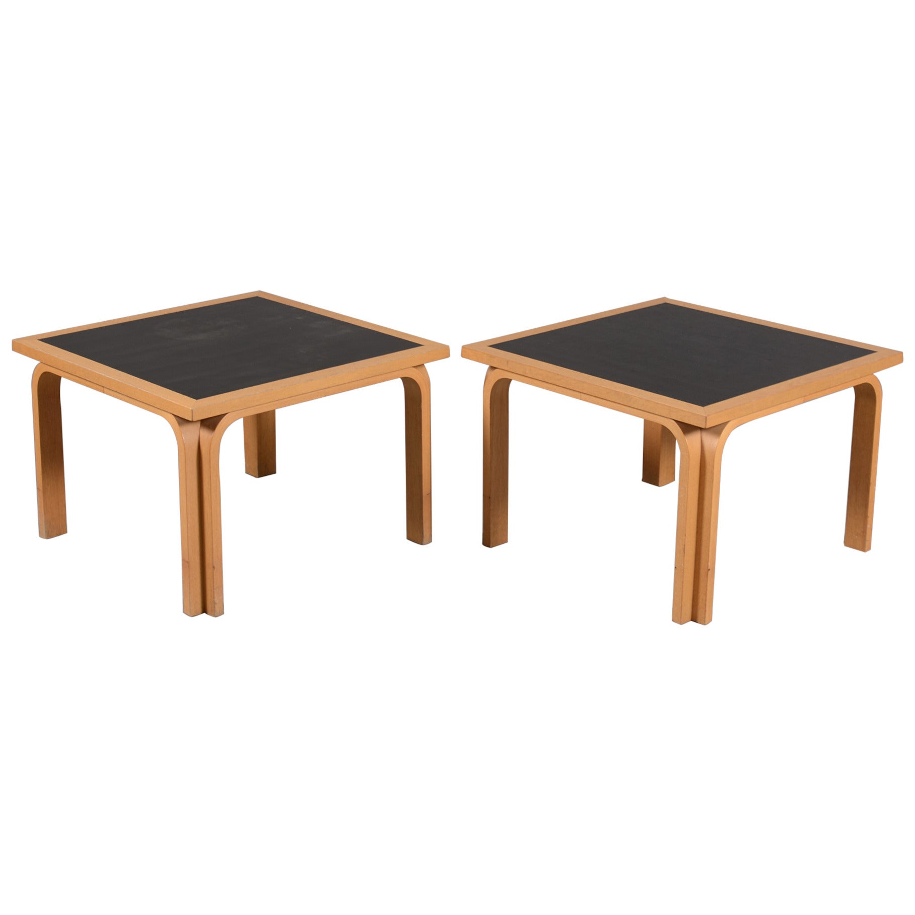 Pair of Danish Beechwood and Ebonized Low Tables by Thygesen and Sorensen For Sale