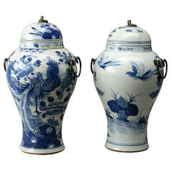 Pair of Late 19th-Early 20th Century Chinese Ginger Jars