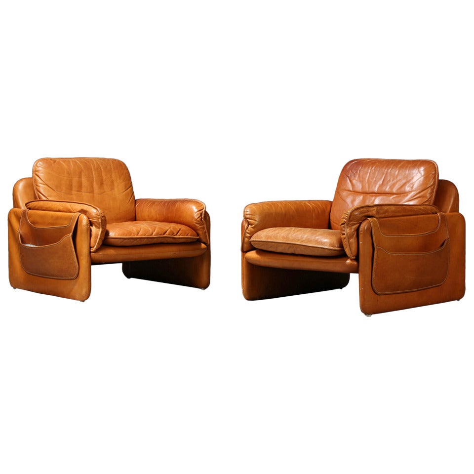 Pair of Early 1970s Club Chairs by De Sede