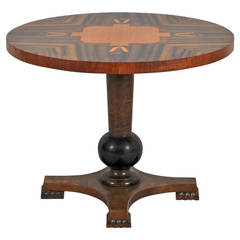 Swedish Small Art Deco Marquetry Center Table