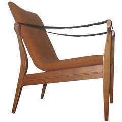 1960s Danish Safari Chair by Karen and Ebbe Clemensen
