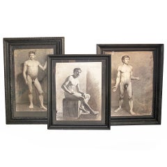 Five 19th Century Danish Academic Nude Drawings of Men