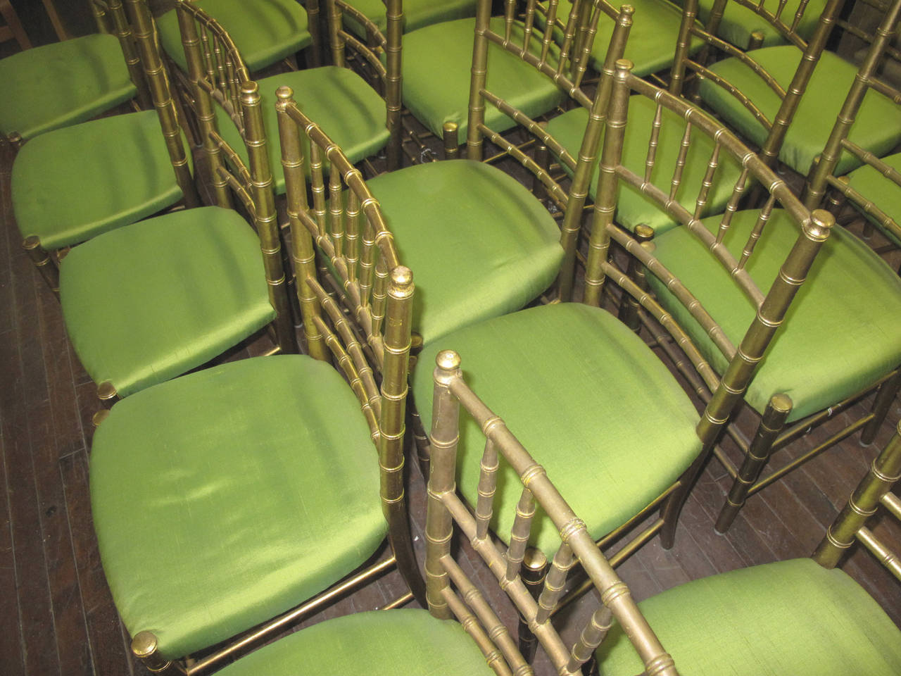 French Set of 25 Early 20th Century Giltwood Ballroom Chairs