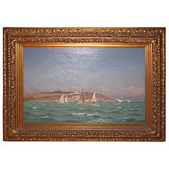 Danish 19th Century Seascape Painting by Viggo Helsted