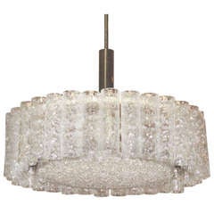 German Glass and Brass Chandelier by Doria