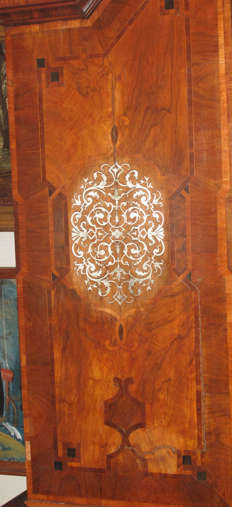 South German Inlaid Baroque Cabinet on Chest For Sale 2