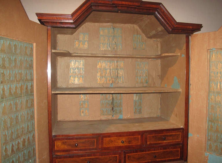 Walnut South German Inlaid Baroque Cabinet on Chest For Sale