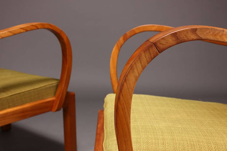 Mid-20th Century Pair of 1930s-1940s Danish Modern Elm Armchairs