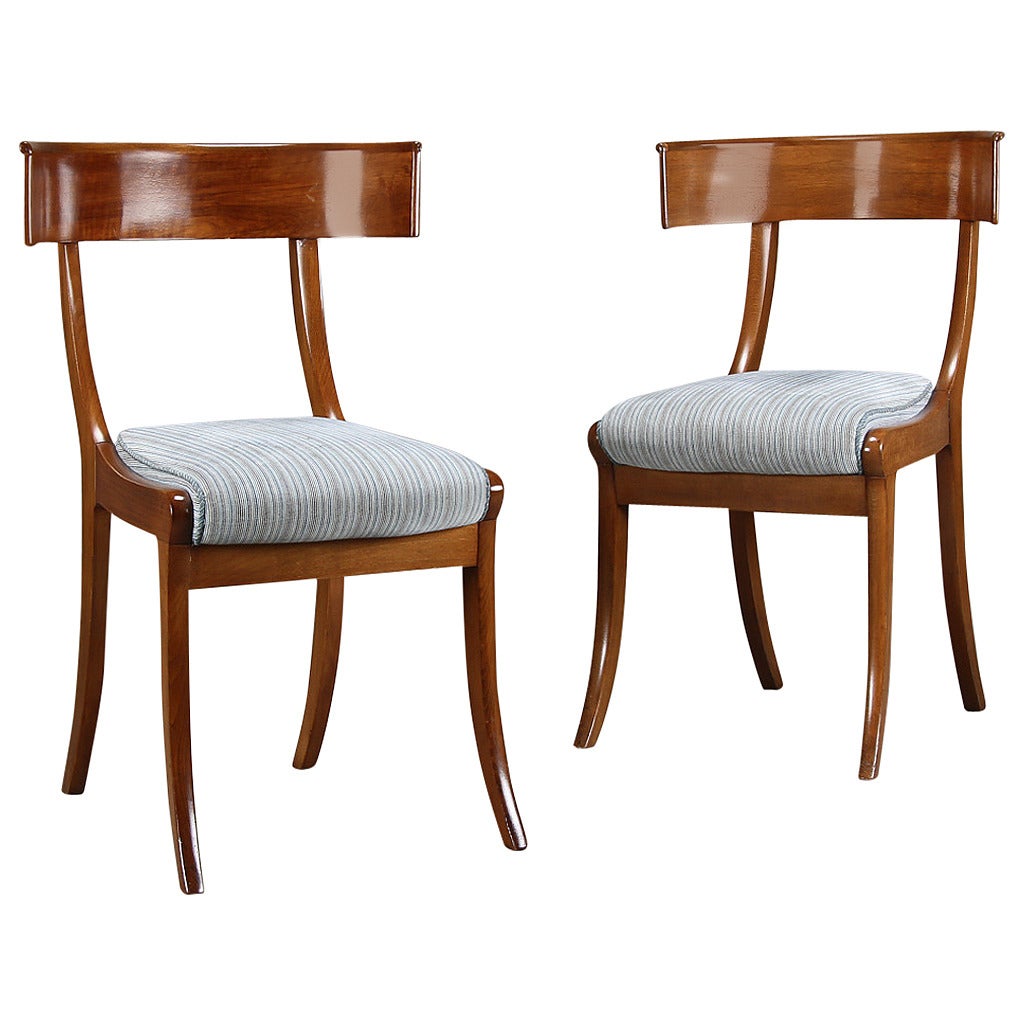 Pair of 19th Century Danish Klismos Side Chairs