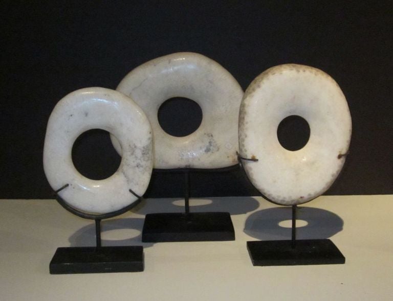 Chinese  Marble Discs on Stands