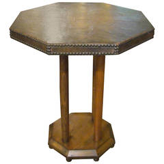 1940's French Leather Side Table