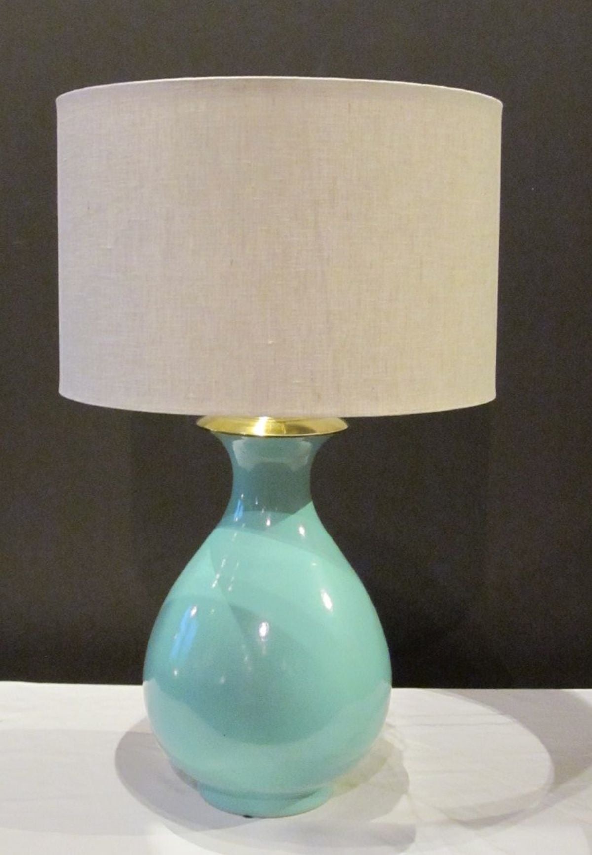 Porcelain Turquoise Table Lamp, China, Contemporary