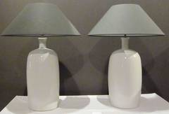 Contemporary Chinese Pair Cream Lamps