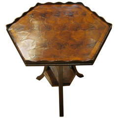 19th Century Laburnam Wood Small Hexagonal Tripod Cocktail Table, France